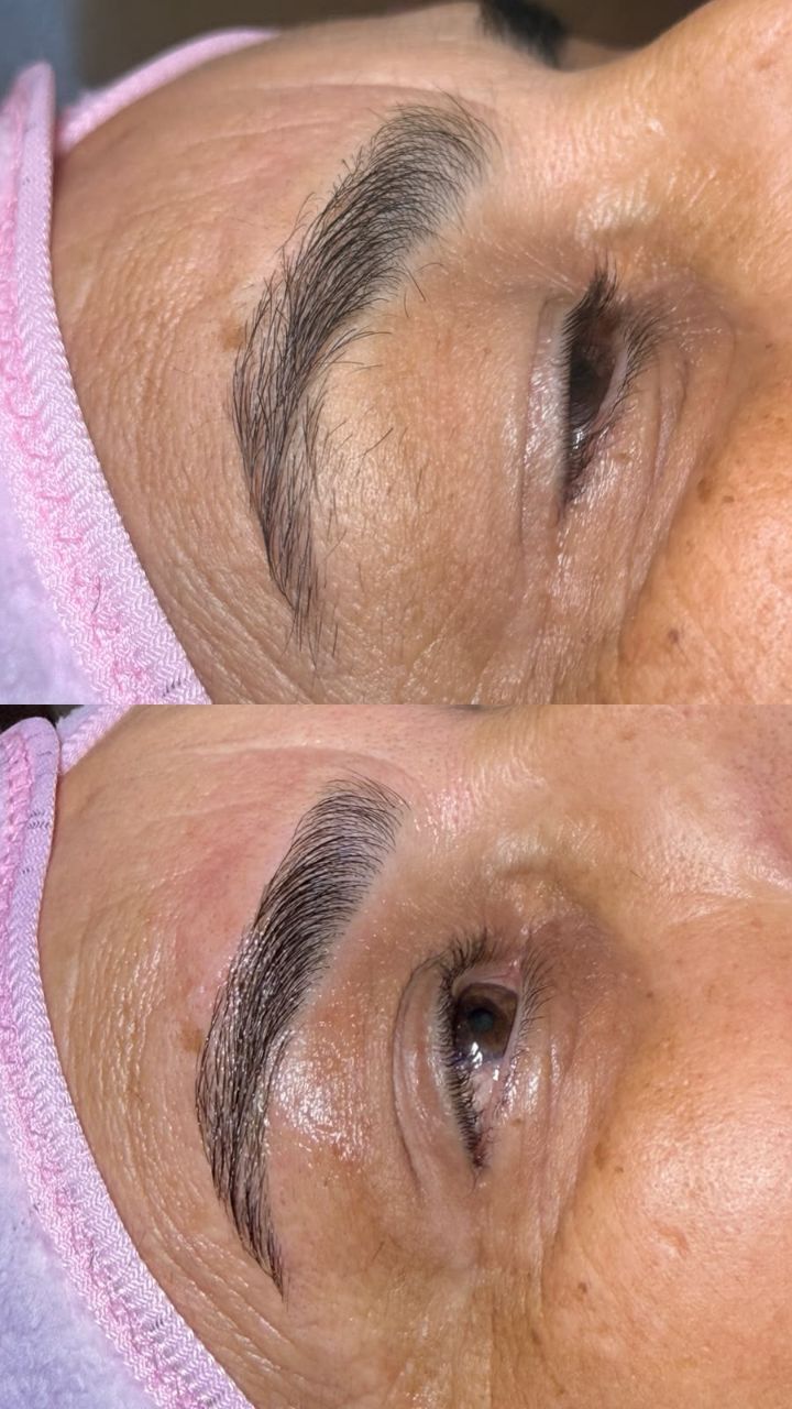 Design de sobrancelhas — antes e depois